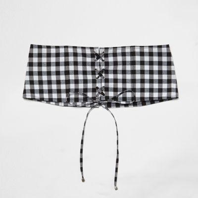 River Island Womens Gingham Print Corset Waist Belt