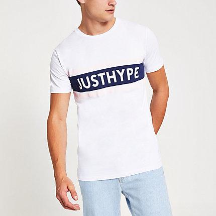 Mens Hype White 'just Hype' Short Sleeve T-shirt