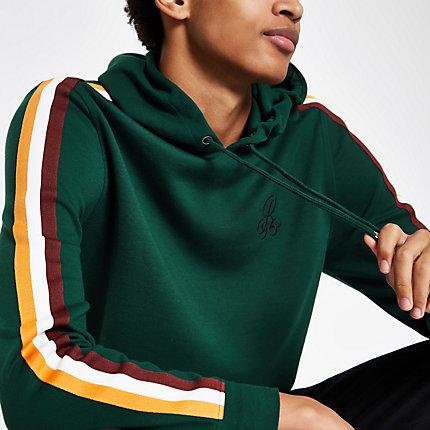 River Island Mens R96 Slim Fit Tape Hoodie