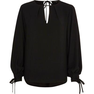 River Island Womens Balloon Sleeve Tie-up Top