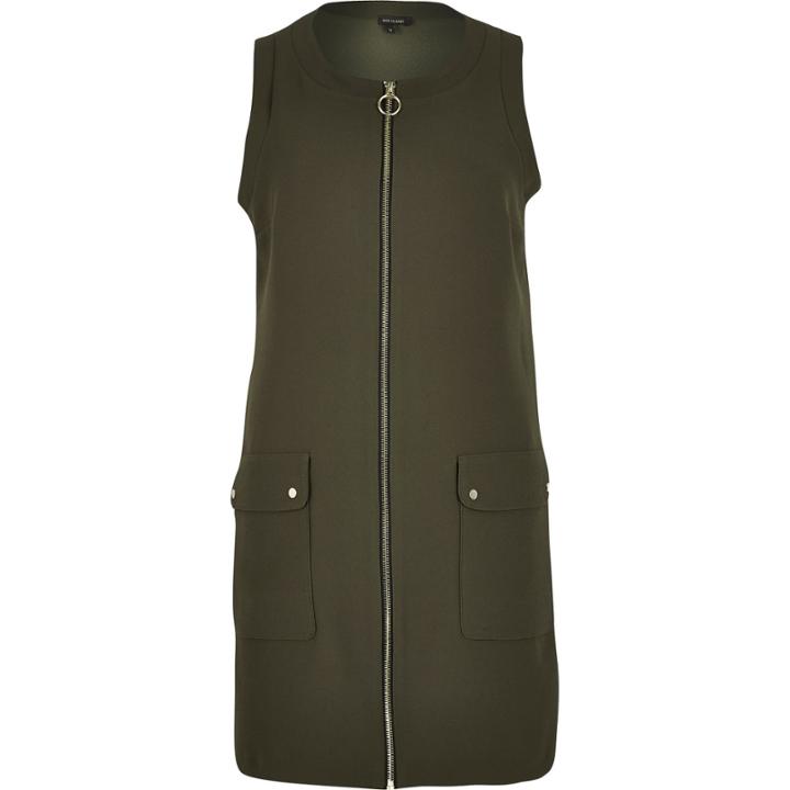 River Island Womens Crepe Zip Front Shift Dress