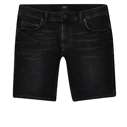 River Island Mens Sid Skinny Wash Denim Shorts
