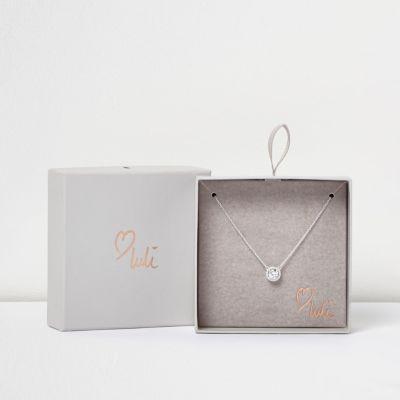 River Island Womens Love Luli Silver-plated Diamant Necklace