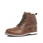 River Island Mensbrown Leather Fleece-lined Worker Boots
