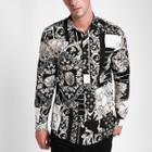River Island Mens Mixed Baroque Print Slim Fit Shirt