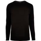 River Island Mensblack Textured Front Top
