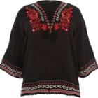 River Island Womens Plus Embroidered Smock Top