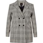 River Island Womens Plus Check Double Breasted Blazer