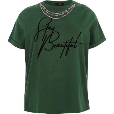 River Island Womens Plus 'stay Beautiful' Print T-shirt