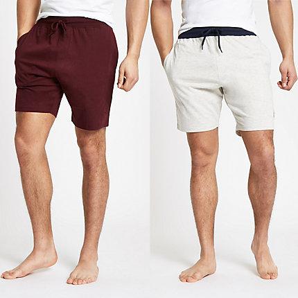 River Island Mens R96 And Grey Shorts 2 Pack