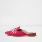 River Island Womens Faux Pearl Embellished Backless Loafers