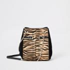 River Island Womens Leather Tiger Print Slouch Bag