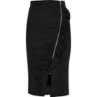 River Island Womens Ruched Ruffle Zip Side Pencil Skirt