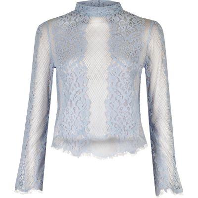 River Island Womens Lace Flute Sleeve Top