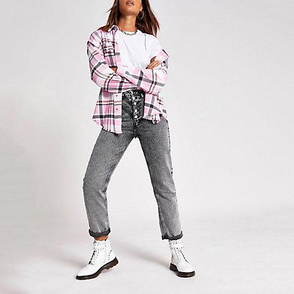 River Island Womens Check Long Sleeve Loose Fit Shirt