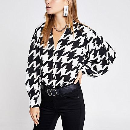 River Island Womens Print Puff Sleeve Shirt