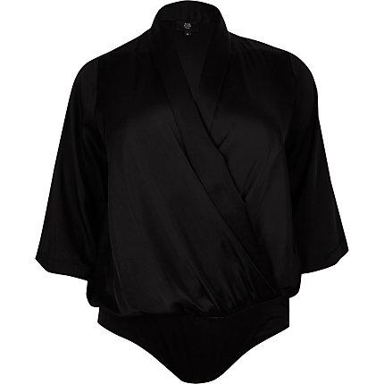 River Island Womens Plus Kimono Sleeve Wrap Bodysuit