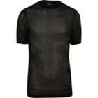 River Island Mensblack Mesh Cotton T-shirt