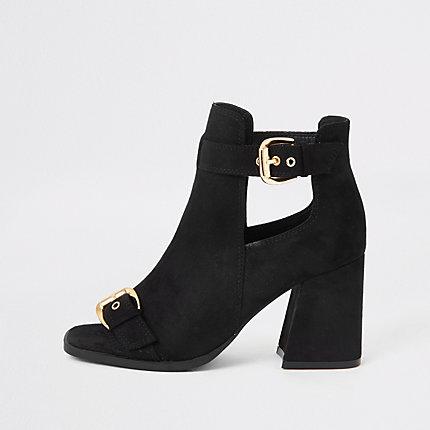 River Island Womens Faux Suede Square Toe Shoe Boots