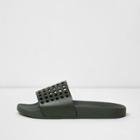 River Island Mens Perforated Sliders