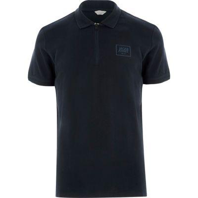 River Island Mens Jack And Jones Core Zip Polo Shirt
