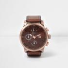 River Island Mens Copper Look Round Face Watch