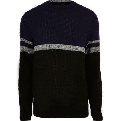 River Island Mens Color Block Stripe Sweater