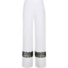 River Island Womens White Lace Insert Wide Leg Trousers