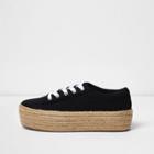 River Island Womens Lace-up Espadrille Flatform Sneakers