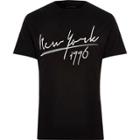 River Island Mens 'new York' Embroidered Slim Fit T-shirt