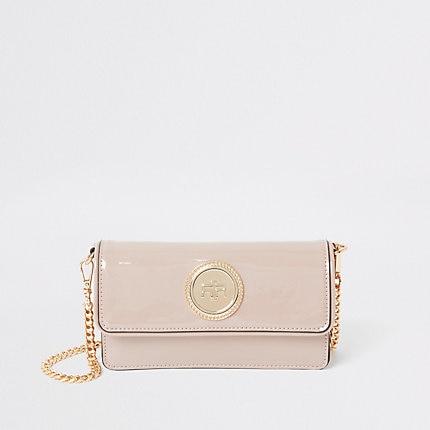 River Island Womens Patent Foldover Underarm Bag