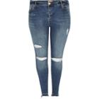 River Island Womens Plus Ripped Amelie Super Skinny Jeans