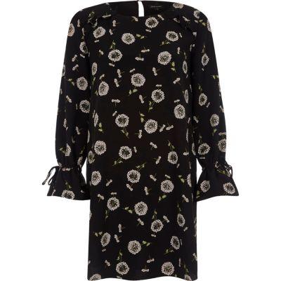 River Island Womens Petite Floral Long Sleeve Smock Dress