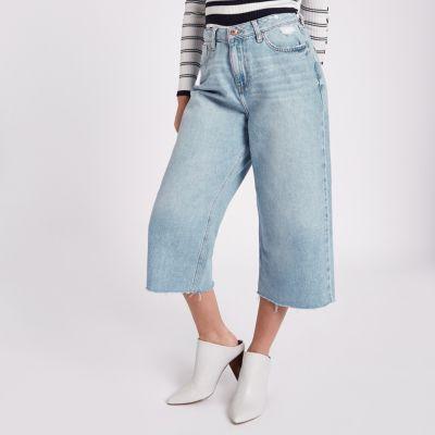 River Island Womens Petite Alexa Cropped Wide Leg Jean