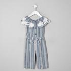 River Island Mini Girls Stripe Bardot Jumpsuit