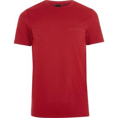 River Island Mens Textured Crew Neck Slim Fit T-shirt