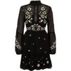 River Island Womens High Neck Floral Embroidered Dress