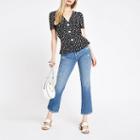 River Island Womens Daisy Print Button Front Tea Top