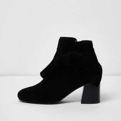 River Island Womens Suede Bow Side Ankle Boots