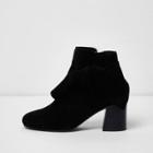 River Island Womens Suede Bow Side Ankle Boots