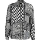 River Island Mens Printed Zip Front Regular Fit Shirt