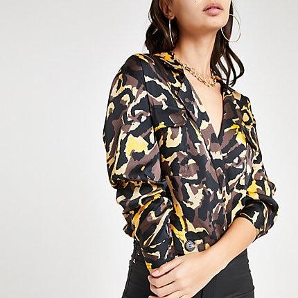 River Island Womens Camo Crop Utility Shacket