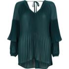 River Island Womens Plisse Long Frill Sleeve Top