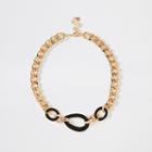 River Island Womens Gold Color Chunky Interlink Necklace