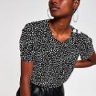 River Island Womens Polka Dot Puff Sleeve Top