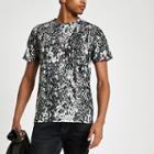 River Island Mens Leopard Print Slim Fit Mesh T-shirt