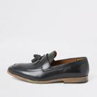 River Island Mens Leather Textured Tassel Loafers