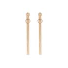 River Island Womens Gold Tone Hexagon Front And Back Earrings