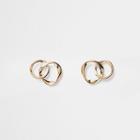 River Island Womens Gold Tone Wavy Interlinked Stud Earrings