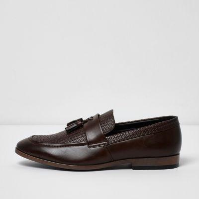 River Island Mens Tassel Woven Loafers